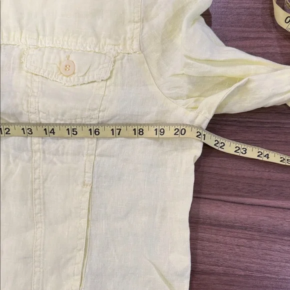 Anthony’s Resort Wear Yellow Linen Lightweight Frayed Edge Button Jacket Sz M - Picture 10 of 14